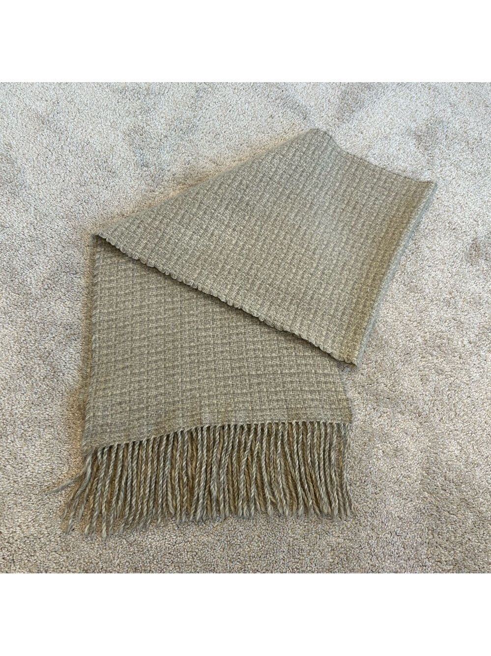 SERGIO Tacchini beige wool woven scarf unisex